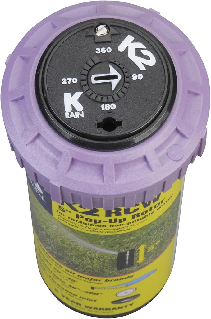 K Rain K2 RCW 3/4" Female Inlet 5" Pop-Up | 2.5 GPM Single Stream Nozzle | 40° - 360° Arc Spray Pattern | for Reclaimed Water