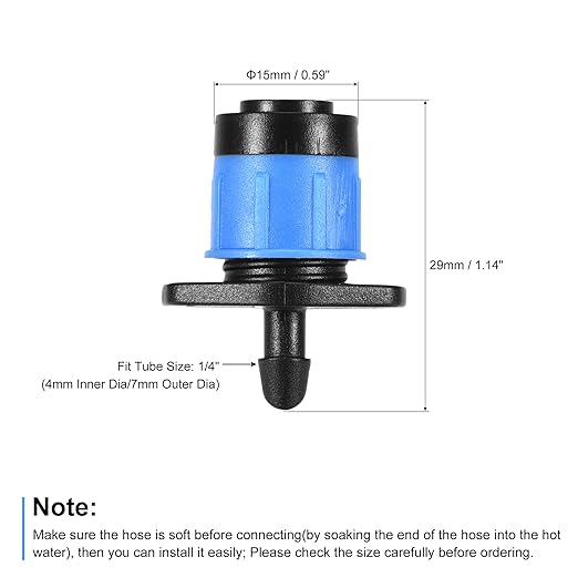MECCANIXITY Drip Emitters Fan Shape Adjustable 360 Degree Blue for 1/4" Irrigation Tube Hose 50pcs