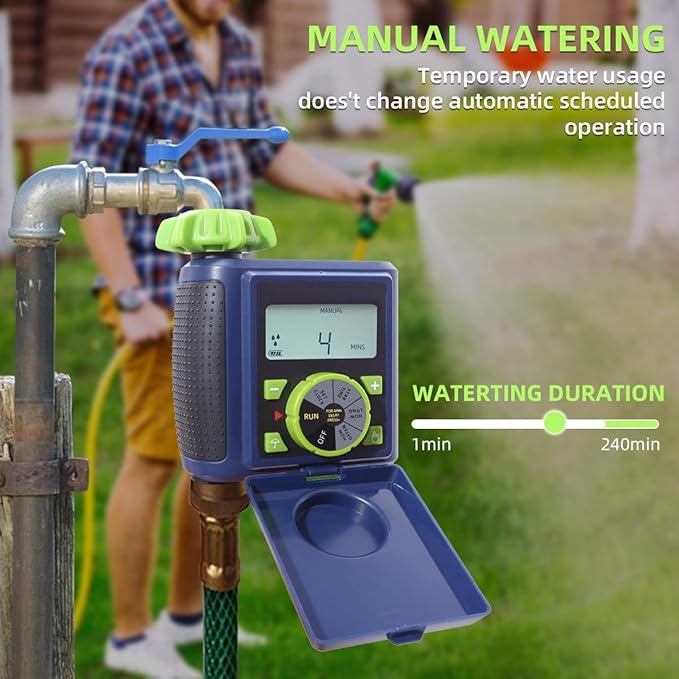 Single Water Timer Garden Irrigation Controller Sprinkler Hose Timer with Big Dial and Large LCD Screen Automatic Electronic Solenoid Valve