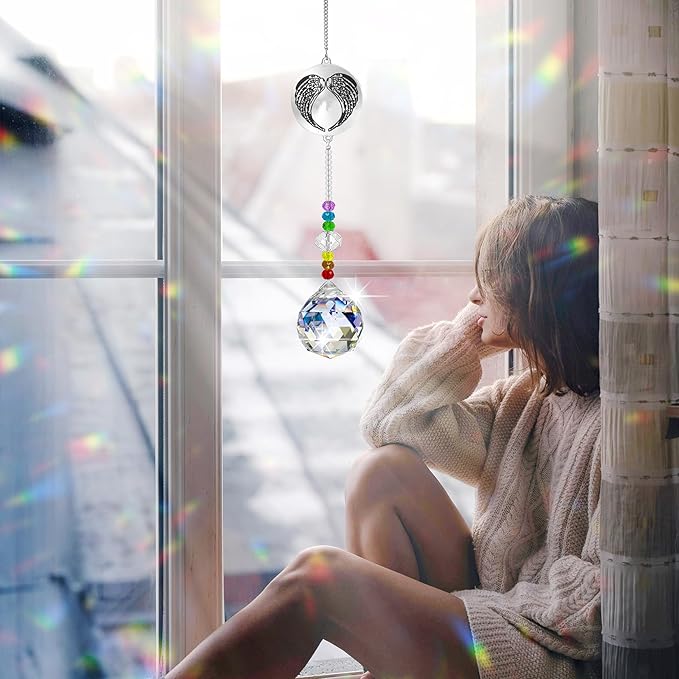 Memorial Gifts Crystal Suncatcher,Unique Sympathy Gifts for Loss of Loved One,Rainbow Maker Bereavement Gifts Box for Loss of Father Mom Dad Son Daughter Husband Brother Grandmother (Dad)