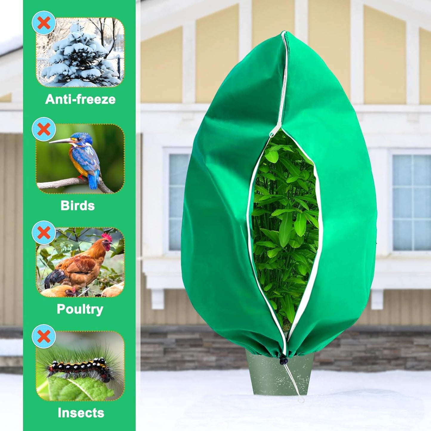 DQS 2 Pack Plant Covers Freeze Protection, 31.4" x47.2" Winter Frost Protection Blankets Frost Cloth,Suitable for Outdoor Winter Frost, Cold Weather, shrubs, Trees, Jackets, and coverings