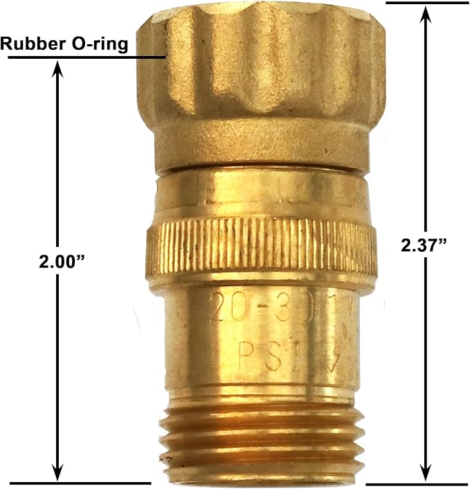 Drip Irrigation and Soaker Hose 25 PSI Pressure Regulator, 3/4" Female Hose Thread x 3/4" Male Hose Thread Lead-Free Brass