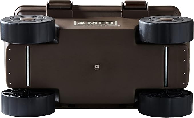 AMES 20213200 Rolling Lawn & Garden Storage Cart for Storing Tools & Cleaning Supplies, Lid Doubles as Seat, 225 lb. Weight Capacity