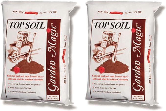 Garden Magic Indoor and Outdoor Organic Planting Potting Topsoil Mix with Perlite Blend and Moisture Retention, 40-Pound Bag (2 Pack)