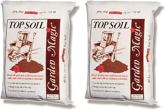 Garden Magic Indoor and Outdoor Organic Planting Potting Topsoil Mix with Perlite Blend and Moisture Retention, 40-Pound Bag (2 Pack)