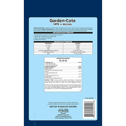Fertilome (12141) Garden Cote Fertilizer 12-12-12 (4.5 lb.)