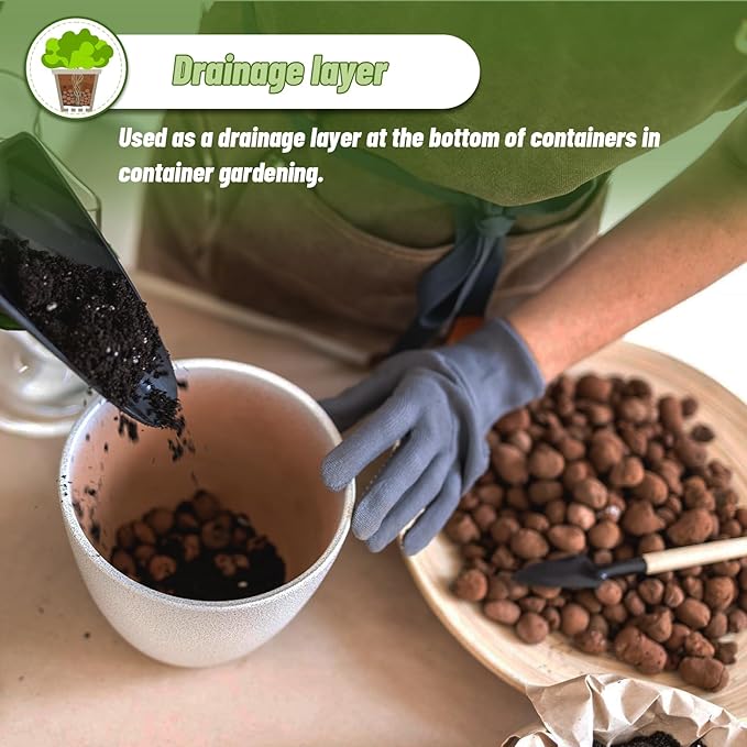 1.1 LB Clay Pebbles Leca Balls for Plants, hydroponic expanded clay pebbles, Ideal for Potted Planter drainage rocks material