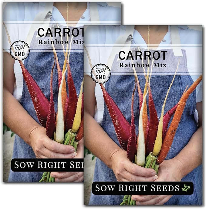 Sow Right Seeds - Rainbow Mix Carrot Seed for Planting - Non-GMO Heirloom Packet with Instructions to Plant a Home Vegetable Garden - Orange, Red, Purple, White Variety Mix for Colorful Harvest (2)