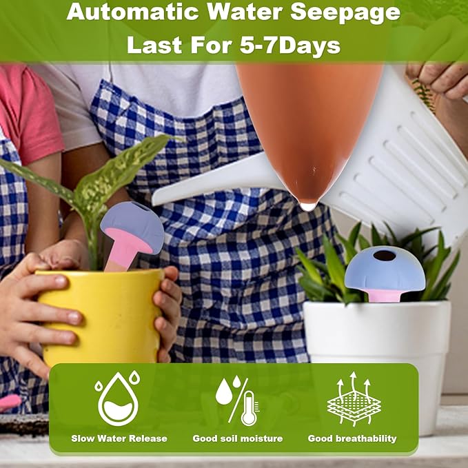 Self Watering Planter Insert Terracotta Watering Spikes Premium Plant Watering Devices Irrigation Dripper Self Watering Spikes Automatic Plant Accessories 4 Packs