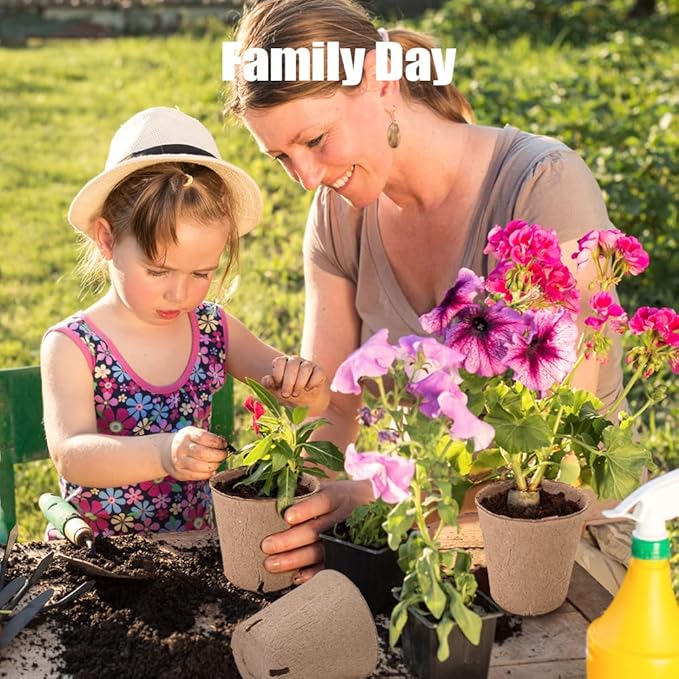 Peat Pots, 126 Packs 3.15 Inch Seed Starting Pots with Drainage Holes Round Nursery Pot, Biodegradable Round Plant Seed Starter Peat Pots Germination Seedling Trays