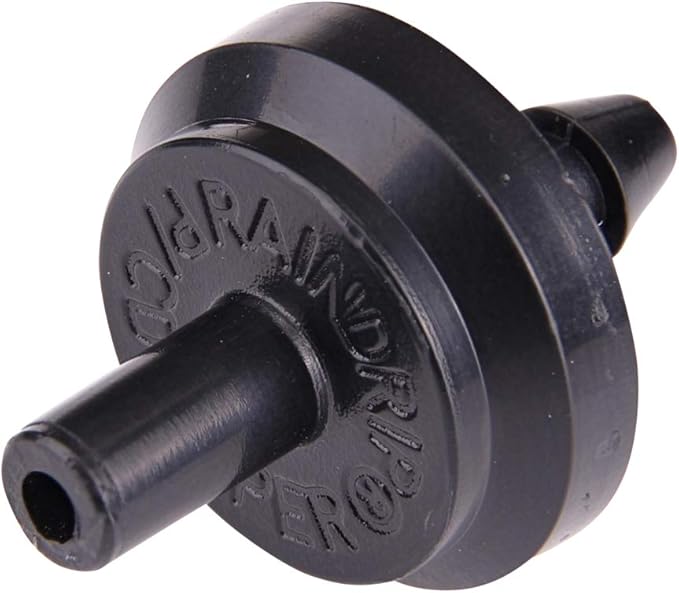 Raindrip PC4050B 1 GPH Pressure Compensating Drippers, Drip Irrigation Emitters for Drip Irrigation Gardening System, Maintains Constant Water Flow, 50-Pack, Black