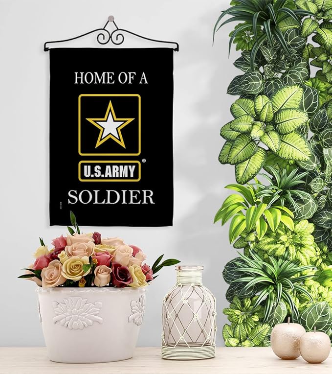 Army Soldier Dorm Decor Banner Wall Art Flag Pole Patio Lawn Garden Room Decorations Indoor Outdoor Tapestry Yard Signs Armed Forces American Military Veteran Retire Official Made In USA