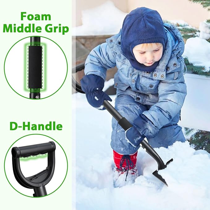 Shovel, Small Shovels for Digging Gardening, 31” Garden Shovel for Camping, Off Road, Heavy Duty Spade Shovel with Round Point Blade, D-Handle, Comfort Grip, Metal Shovel Rust-Proof, Lightweight