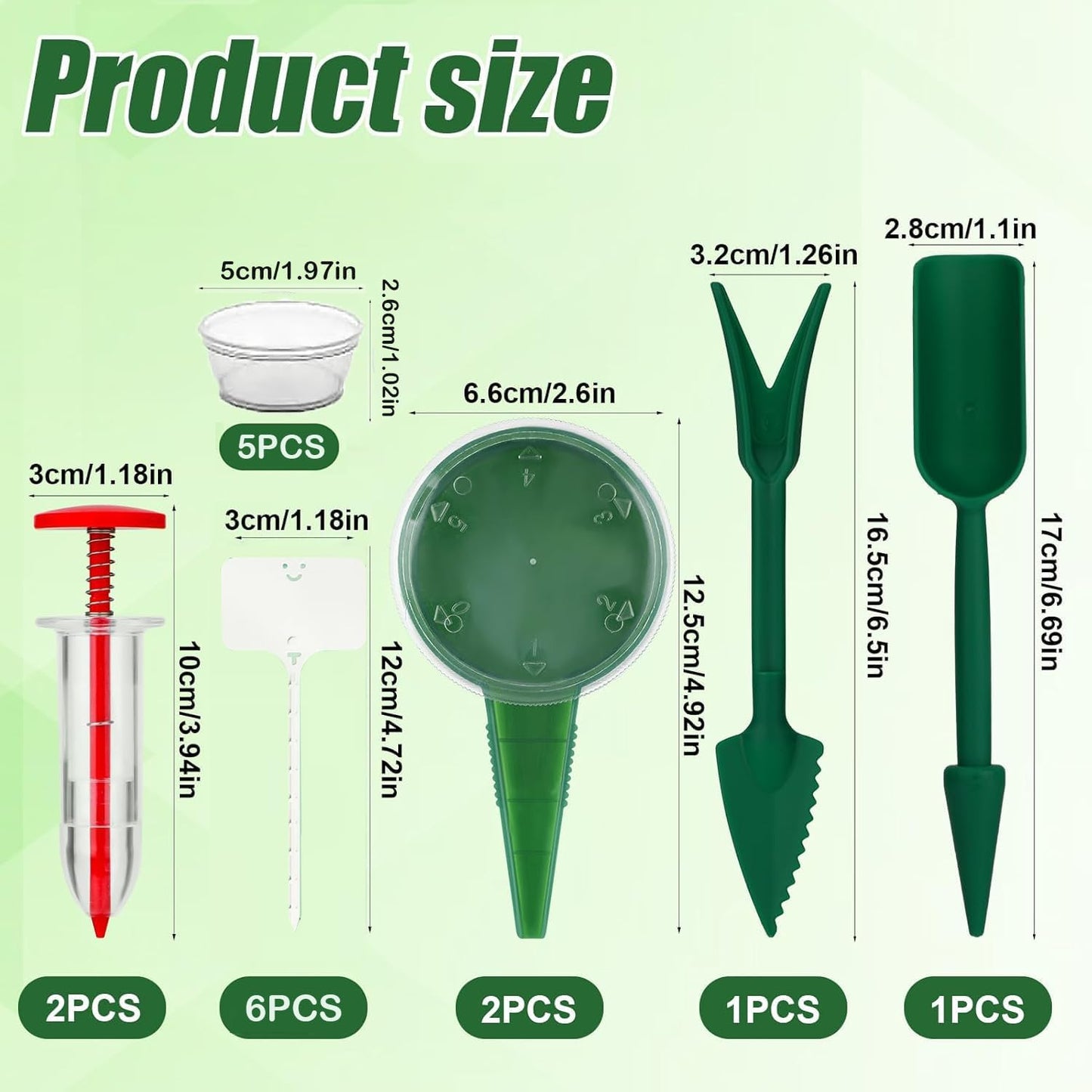 17 PCS Mini Seed Spreader, New Mini Gardening Spreaders, Mini Sowing Seed Dispenser, Reusable Handheld Small Seed Planter Tool for Tiny Seeds