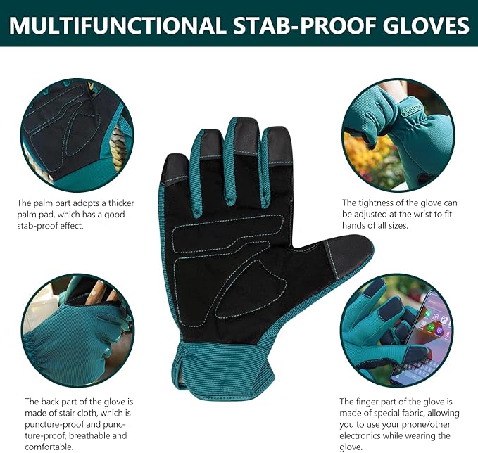 Berry&Bird 3PCS Garden Pruning Tool Set, Garden Hand Tool Kit with Bypass Pruning Shears, Gloves, Water Sprayer, Garden Tool Set for Picking, Cutting, Planting, Ideal Garden Gift Set for Women and Men