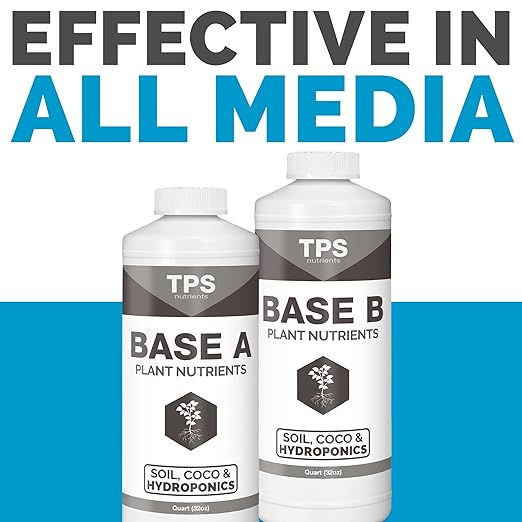 TPS NUTRIENTS Base A+B Two Part Set Complete Plant Growing Nutrient Formula for All Plants, for Both Soil and Hydro, Quart Set (2 x 32 oz)