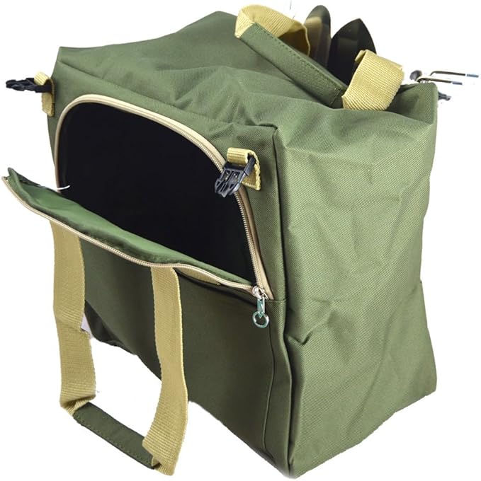 10-Piece Gardening Tool Set with Zippered Detachable Tote and Folding Stool Seat with Backrest