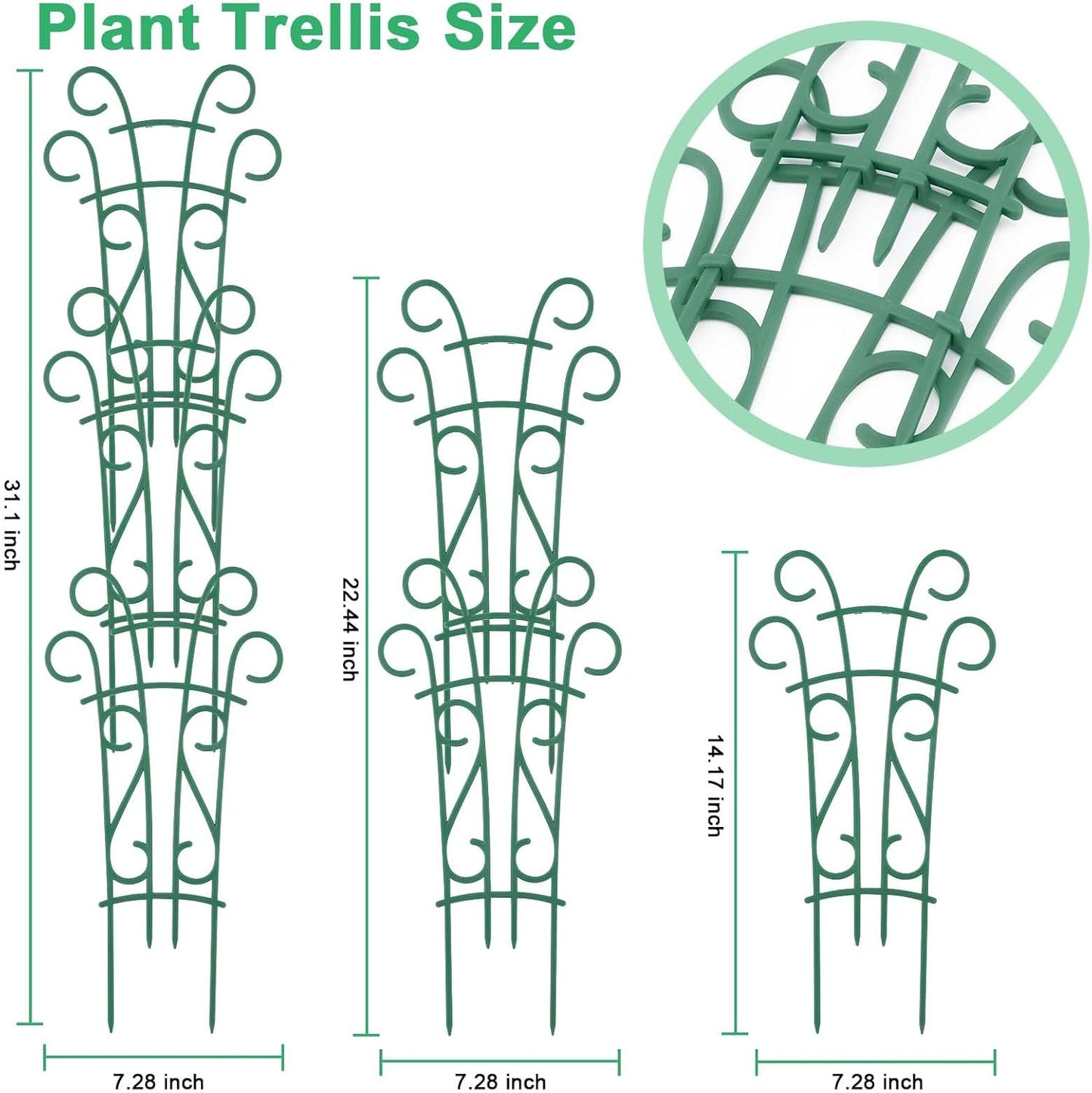Indoor Plant Trellis for Climbing Plants, 8 Pack Garden Trellis for Potted Plants Stackable Plant Trellis Plant Stakes for Indoor Plants Accessories Flower Plant Support