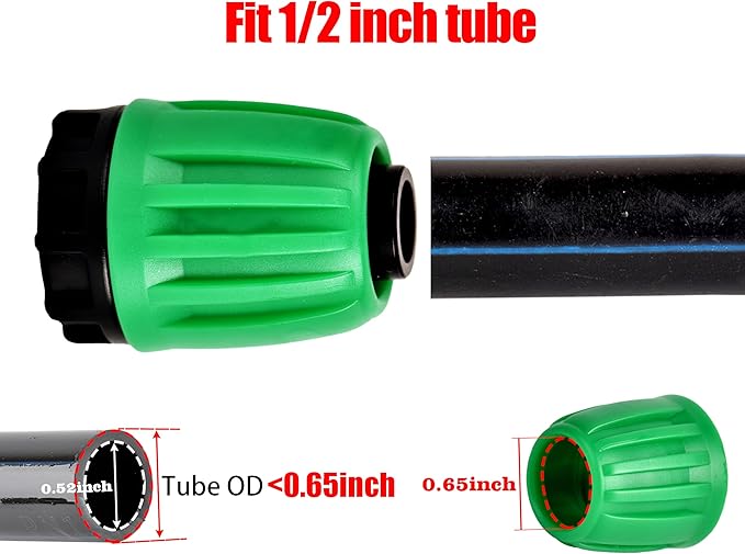 Drip Irrigation Fittings End Plugs Connectors For 1/2 inch Tubing, PE Drip Tubing End Cap, Irrigation Fitting-12Pcs/pack