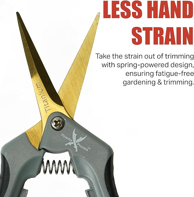 Piranha Pruner Trimming Scissors Garden Shears, Plant Trimmers, Gardening Hand Tools, Straight Titanium Blade