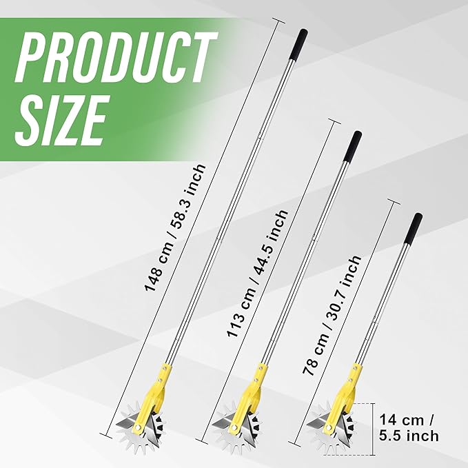 Wheel Rotary Edger, Adjustable Length Lawn Edger, Stainless Steel Edger Lawn Tool, Lawn Tool for Manual Edger, Rotary Edger for Sidewalks, Gardens, Driveways and Flower Bed Edging