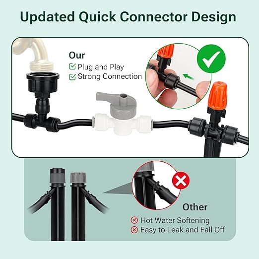 120FT Garden Watering System, Yomile New Quick-Connect Automatic Garden Watering Misting System, Blank Distribution Tubing, Saving Water Automatic Irrigation Equipment for Patio Lawn