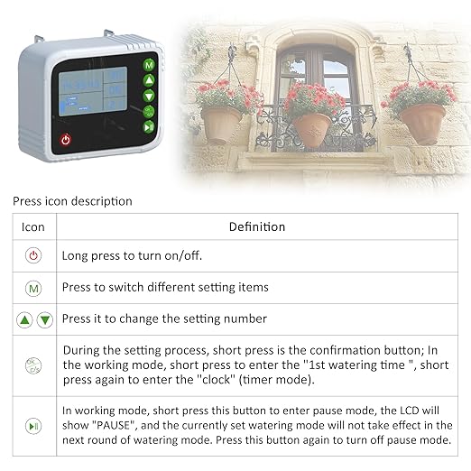 PChero Automatic Drip Irrigation System Kit, Indoor Plant Self Watering System Devices for 15 Potted Plants, USB Charging Plant Waterer Indoor with Timer, Buzzer and Water Sensor for Vacation