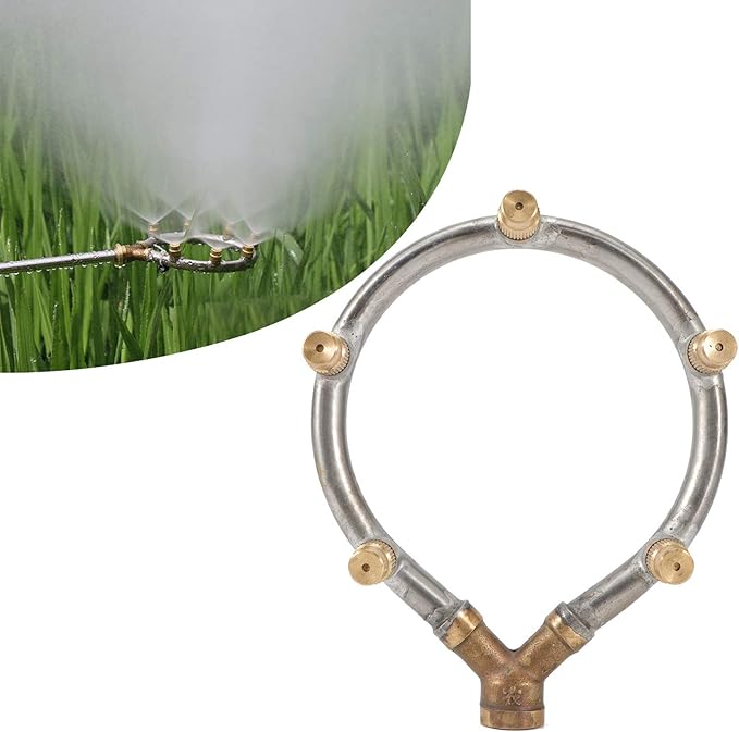 Misting Nozzle Stainless Steel 5 Head Adjustable Circular Irrigation Sprinkler Misting for Garden Watering