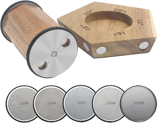 Rolling Knife Sharpener, Rolling Sharpener Kit for Kitchen and Chef's Knives with Industry Diamond&Corundum Stones for Sharp Edges, 5 Magnetic Angle Offer 12/15/18/20/22°