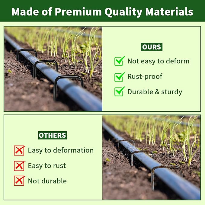 6 Inch Galvanized Garden Landscape Staples Stakes, Heavy Duty Anti Rust Stakes U-Shaped Weed Barrier Fabric Stakes for Holding Fence Ground Cover Artificial Turf Soaker Hose Dripper Irrigation (30)
