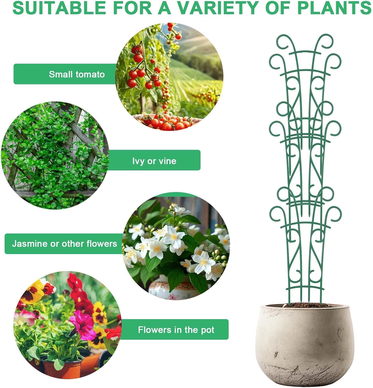 Indoor Plant Trellis for Climbing Plants, 8 Pack Garden Trellis for Potted Plants Stackable Plant Trellis Plant Stakes for Indoor Plants Accessories Flower Plant Support