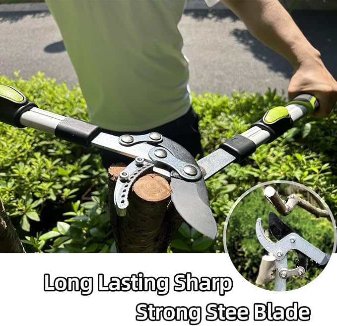 Loppers Tree Trimmer Extendable Branch Cutter with Compound Action, Sharp Steel Blade Tree Cutter Tree Clippers, 21-26" Telescopic Tree Branch Cutter Tree Pruner for Branches up to 1.6 Inch