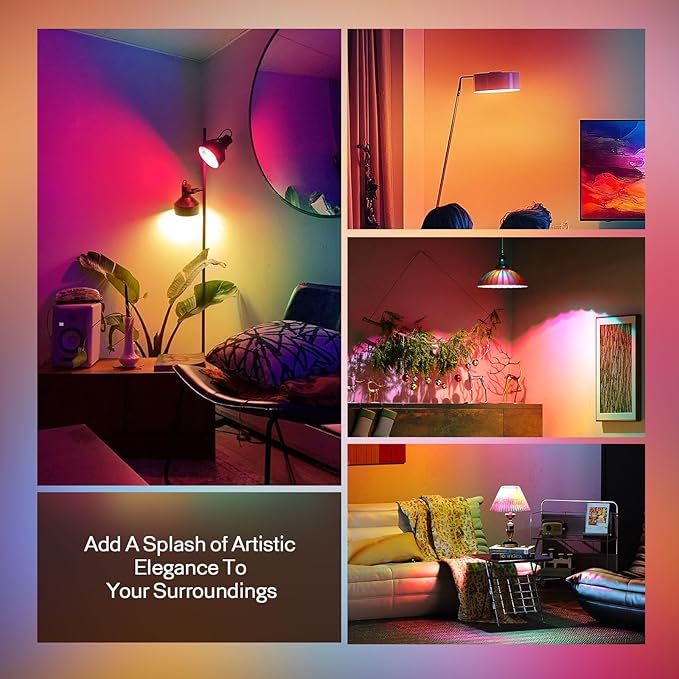 Hompavo Upgraded Dimmable LED Stained Glass Light Bulb, Hand-Painted Colorful E26 A19/A60 3.5W, for Party, Halloween, Christmas, Home, Room, Garden, Balcony Decoration, 2 Pack