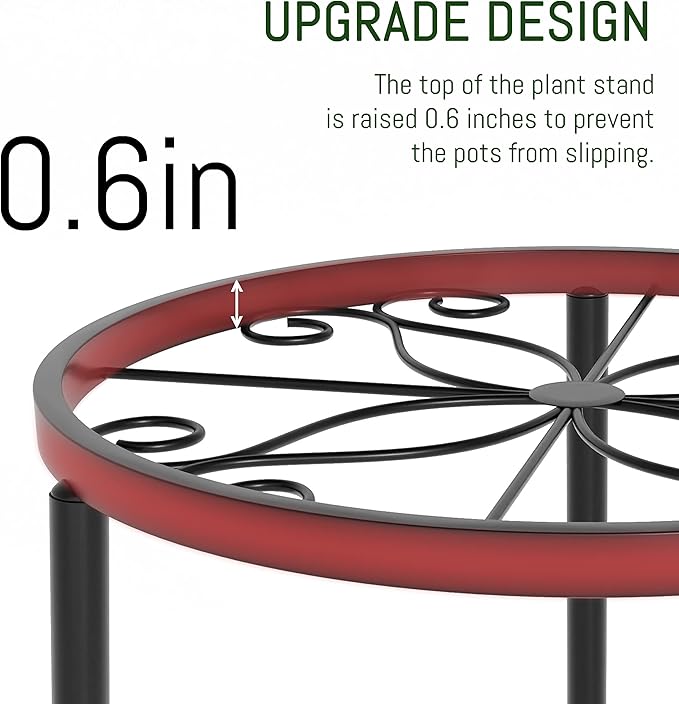 5-Pack Decent Metal Plant Stands, Heavy Duty Flower Pot Stands for Multiple Plant, Anti-Rust Iron Plant Pot Shelf, Decoration Racks for Home Indoor and Outdoor (5 Pack Black)