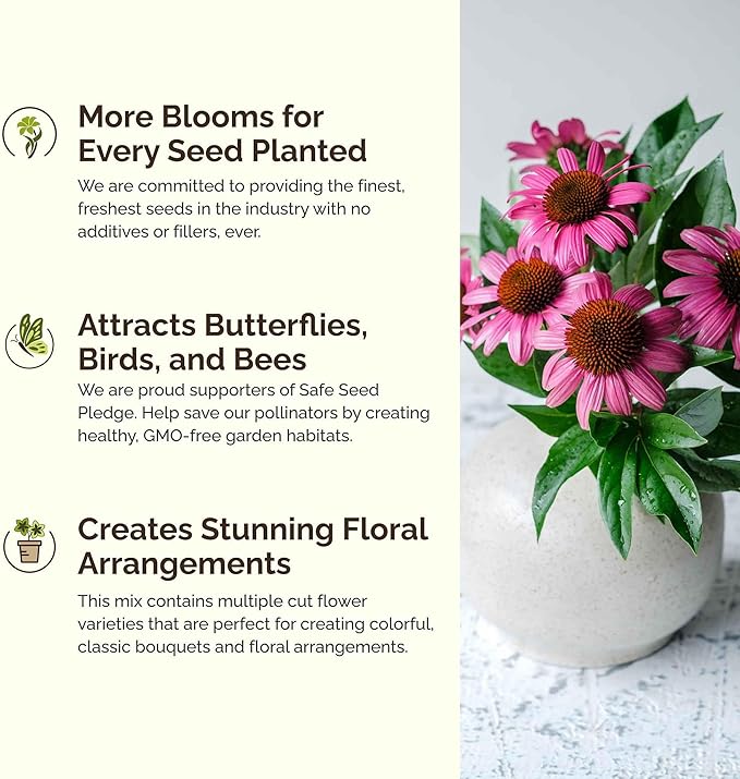 Eden Brothers South Carolina Wildflower Mixed Seeds for Planting, 1 lb, 480,000+ Seeds with WallFlower, Primrose | Attracts Pollinators, Plant in Spring or Fall, Zones