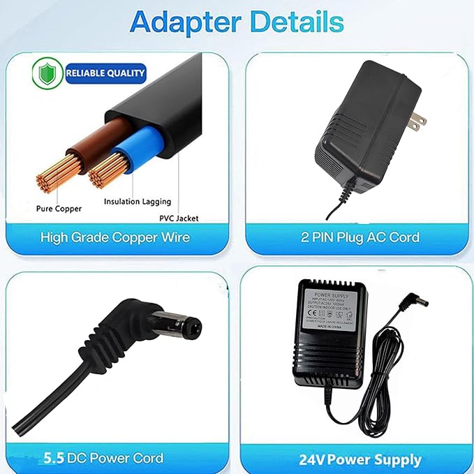 24 Volt 1000mA AC Power Adapter,Power Supply Transformer,for Smart Sprinkler Controller or Indoor Irrigation System Controller,Compatible with Rachio Smart Sprinkler Controller