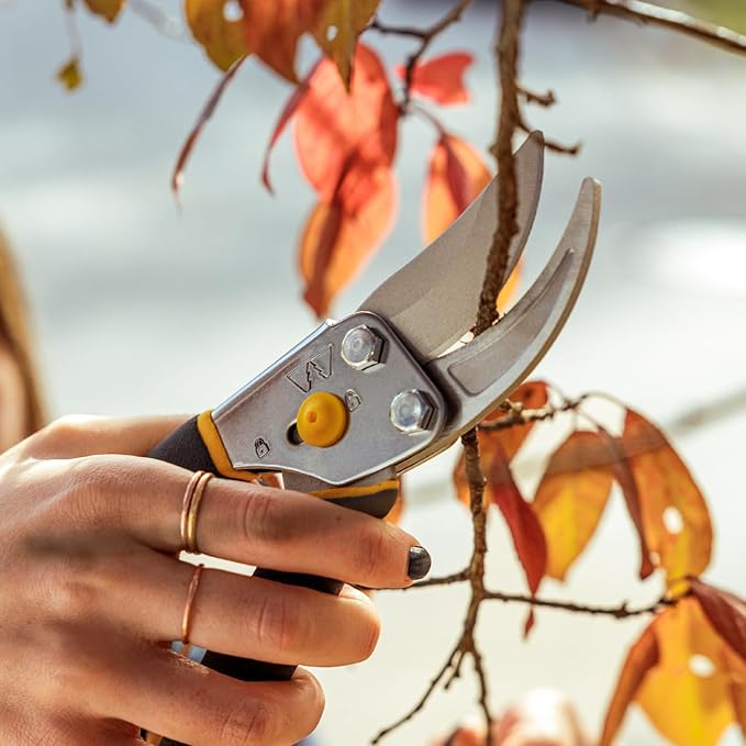 WOODLAND TOOLS Co. Regular-Duty Pruning Shears - Durable Garden Clippers with Sharp Cutting Blades and Secure Grip for Plants, Shrubs, and Flowers