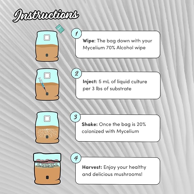 Mycelium's Purple Mukitake Gourmet Mushroom Kit | 5LBS Alder & Soy Hull Blend with Mycelium Plus Grains Combo | Sterile & Nutrient-Rich for Home Growers | Includes 20ML Liquid Culture Syringe