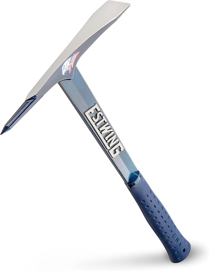 ESTWING Burpee Rock Pick - 17" Geologist Tool with Pointed Tip & Shock Reduction Grip - BP500