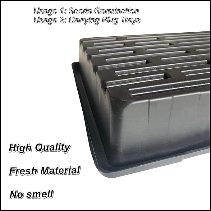 18Pcs 1020 Nursery Trays 10×20 Seedling Tray with Water Drainage Holes for Seeds Germination and Nursery 2.55" Deep (with Holes)