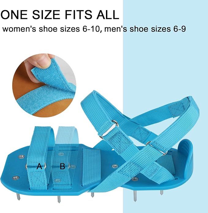Lawn Aerator Shoes - Fully Assembled Soil Aeration Shoe Pair - Yard Aerator Tool for Aerating Patio Garden Grass Lawn