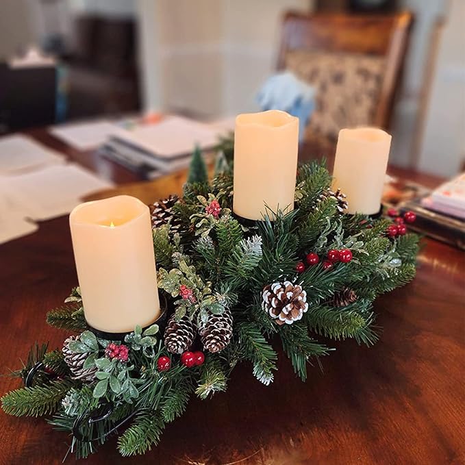 2 Pack 5'' Outdoor Battery Operated Candles with Timer Flameless LED Flickering Candles Waterproof Electric Pillar Decorative Candle for Wedding Party Home Lantern Garden