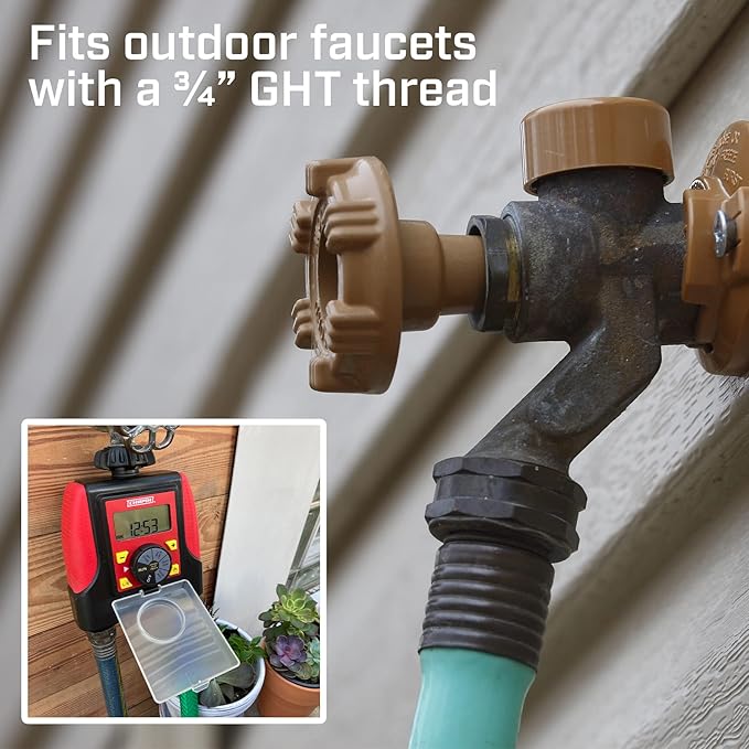 Chapin 41003 Dual Zone Water Timer With Water Resistant Construction, Numerous options for Frequency of Watering/Duration of Watering Settings and up to 116 PSI, Red/Black