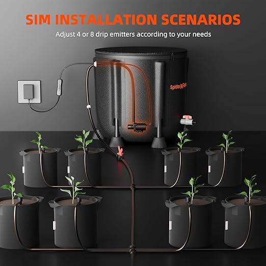 Spider Farmer Auto Drip Irrigation System Kits with 13-Gallon Bucket, 25W Water Pump, Low Water Level Sensor, Complete Indoor Automatic Watering System for Grow Tent/Greenhouse/Lawn