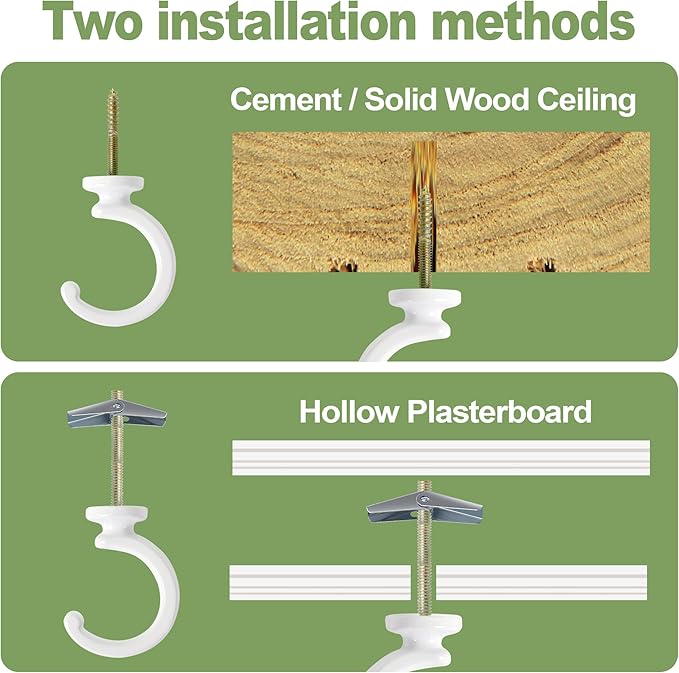 2PCS Ceiling Hooks for Hanging Plants,Heavy Duty Plant Swag Hooks,Hanging Planter Wall Hook, Indoor and Outdoor Plant Hangers