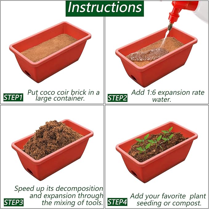 ZENFUN 12 Packs 17 lb Coco Coir Organic Brick for Plants, 100% Natural Coconut Coir Pith, Compressed Coco Bricks, Coco Fiber for Soilless Gardening, High Nutrition Coconut Soil Coco Fiber