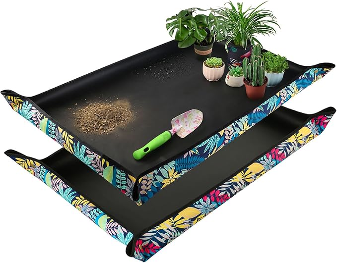 2PCS 43.5"x 29.5" Extra Large Repotting Mat for Indoor Plants Transplanting and Mess Control Gardening Gifts for Women Men