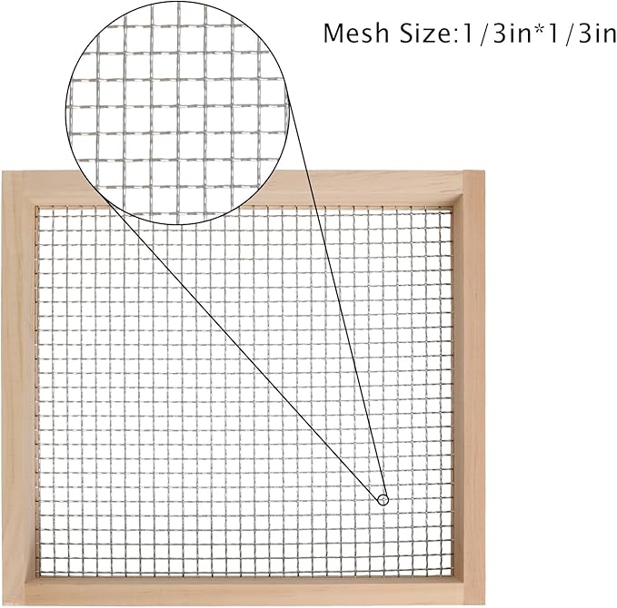 Soil Sifter for Gardening, Light Wood Garden Sifter for Rocks, Multi-Purpose Wood Compost Dirt Sifter for Gardening, Compost, Dirt and Potting Soil