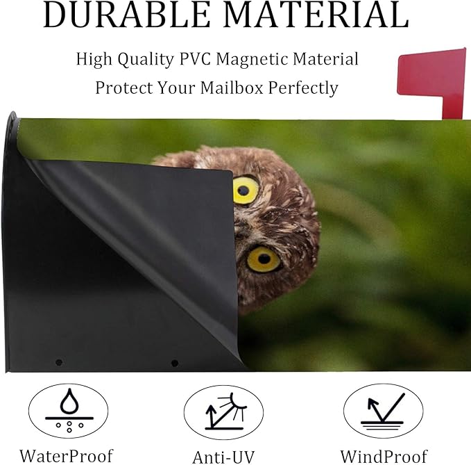 Vantaso Mailbox Covers Magnetic,Funny Owl Letter Post Box Wraps Cover for Outdoor Garden Yard Decorations Oversized 25.5" X 21"