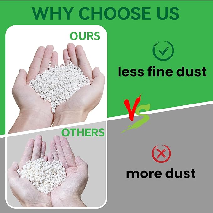 12QT Perlite for Plants, 3-6mm Horticultural Medium pearlight for Indoor & Outdoor, perilite Bulk Soil Amendment for Enhanced Drainage and Growth…